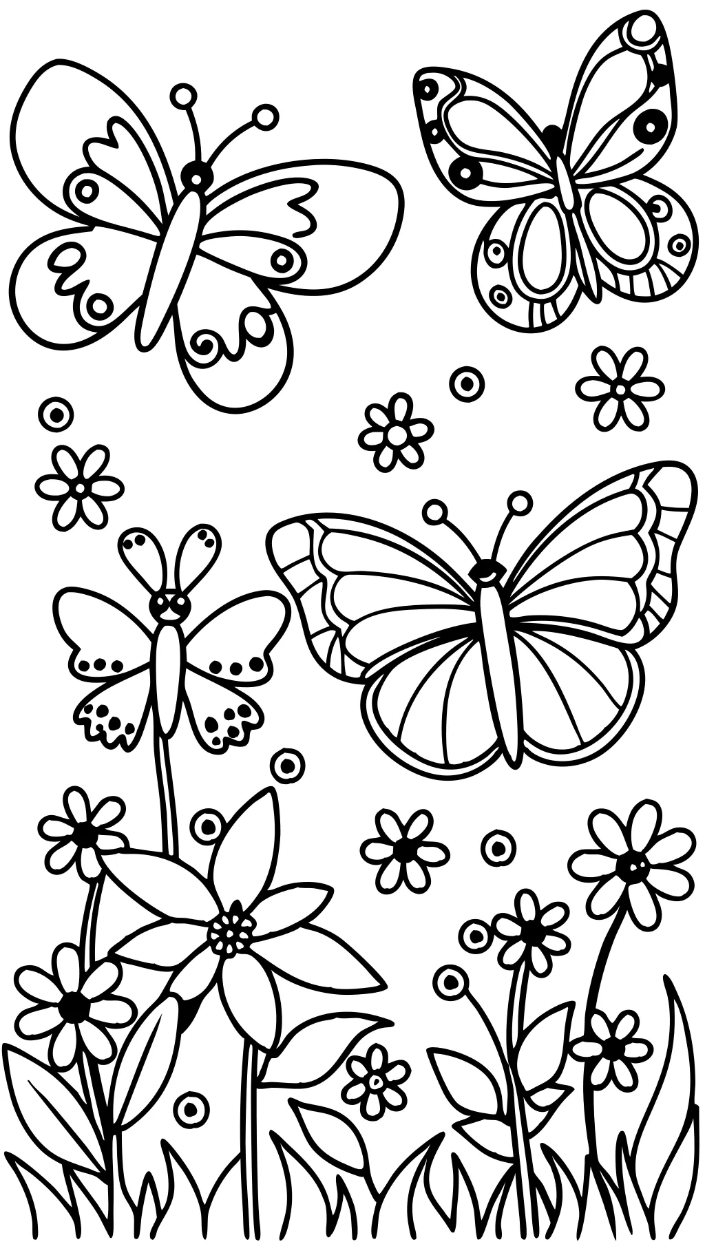 coloriages de papillon mignon